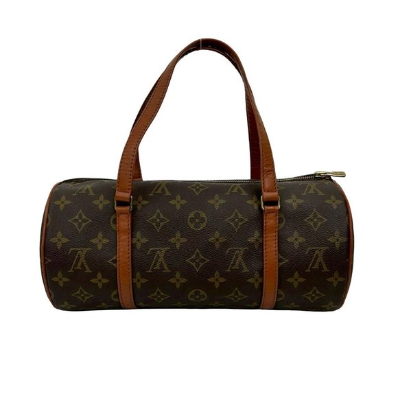 LOUIS VUITTON Brown Leather Papillon 30 Boston Bag